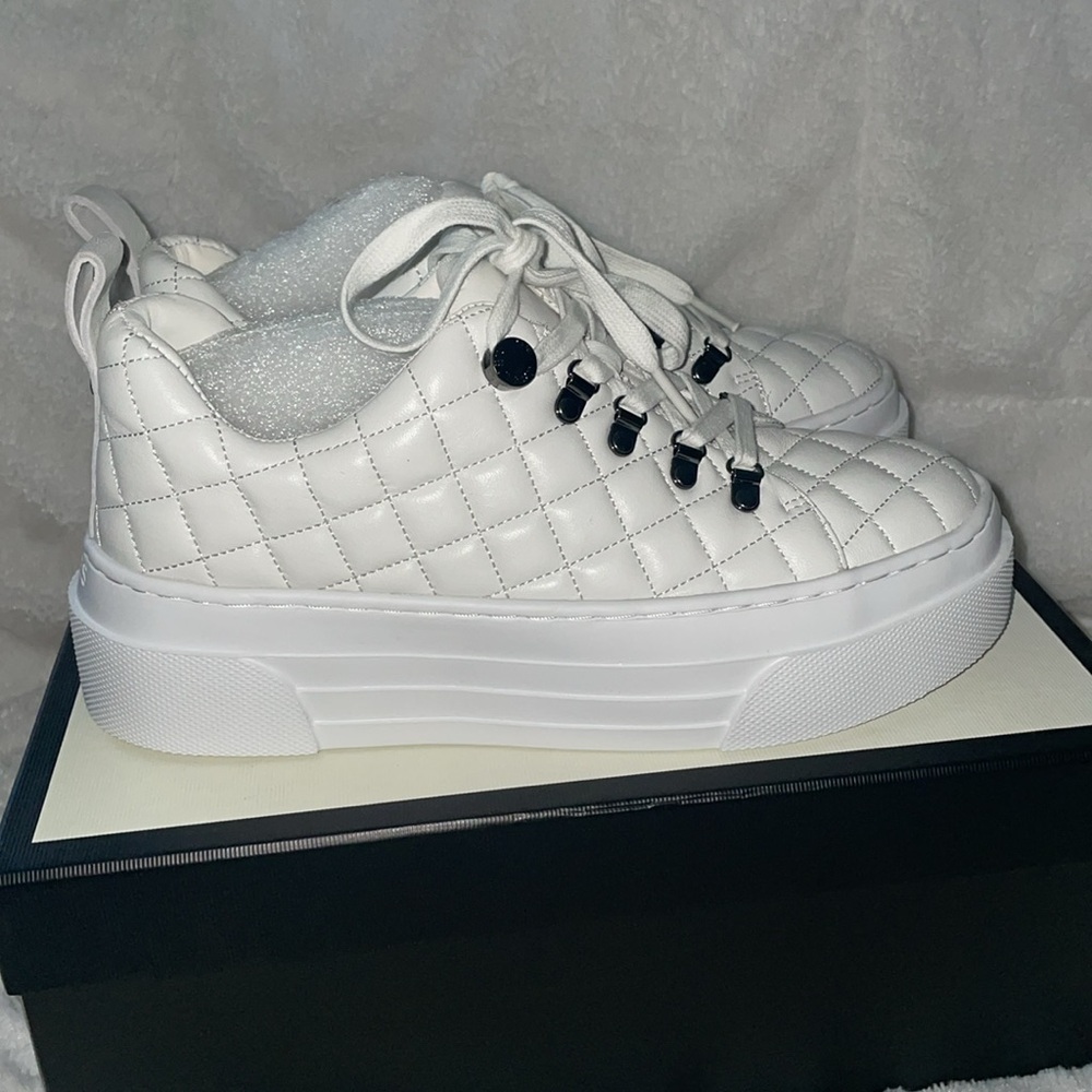 NWT J/SLIDES AIMEE White Leather Sneaker - Picture 9 of 15